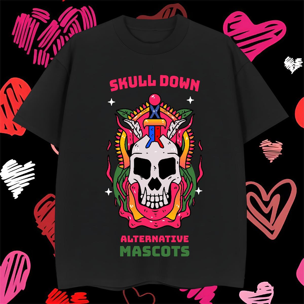 Designer T Shirt For Man 230g Pure Cotton skull Street Casual Black Oversized O-Neck Short Sleeve Tshirts Custom Tee Shirt
