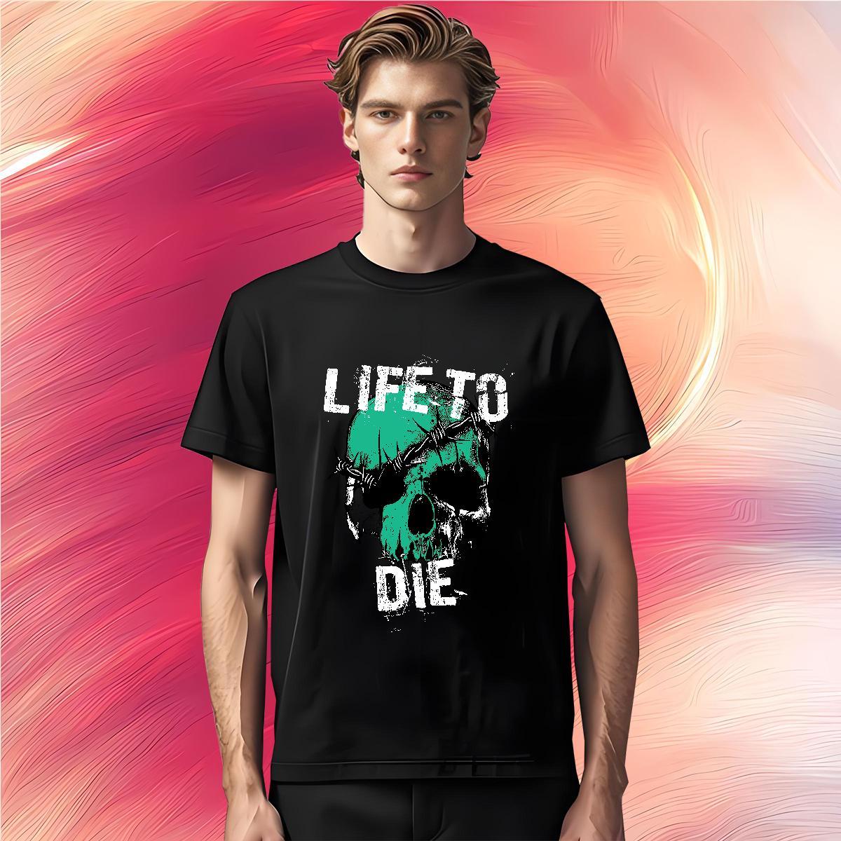 High Quality Mens T Shirts 230g Cotton skull Sport Plus Size Cartoon Breathable Soft Tshirts Fashion Designer Tops Tees