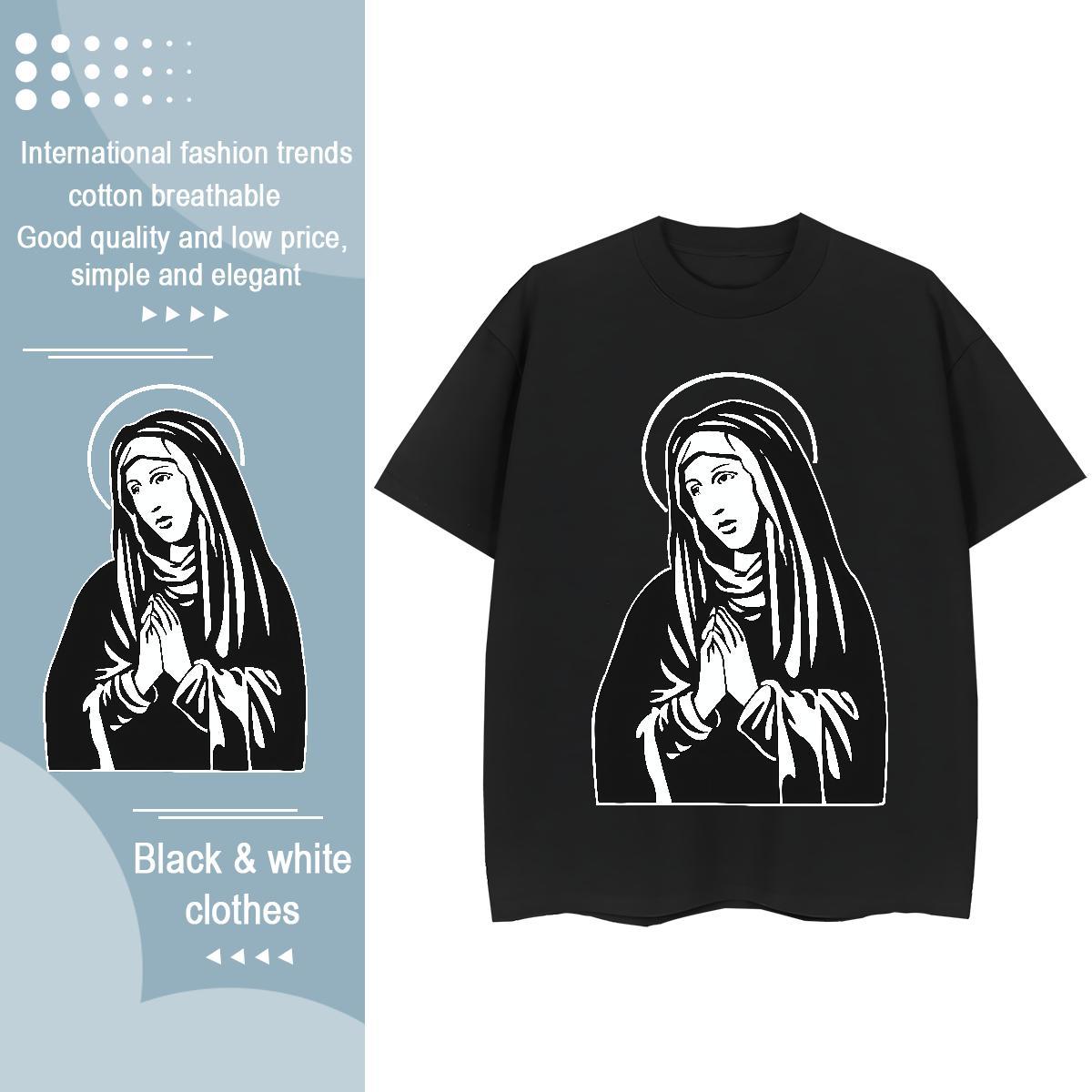 Female Couples T Shirts 230g Pure Cotton nun Hip Hop T-Shirts Breathable Plus Size Custom Tees