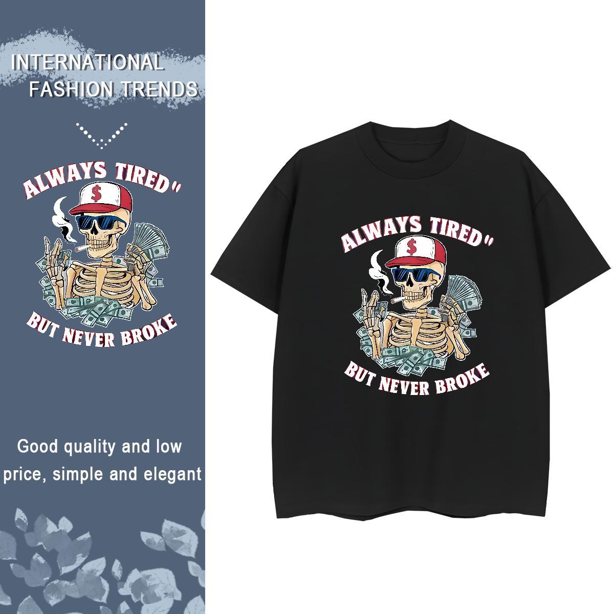 High Quality Mens T Shirts 230g 100% Cotton skull Home Outdoor Oversized 3XL 4XL Breathable Crew Neck Tshirt for Man Woman Stylist Top Tees