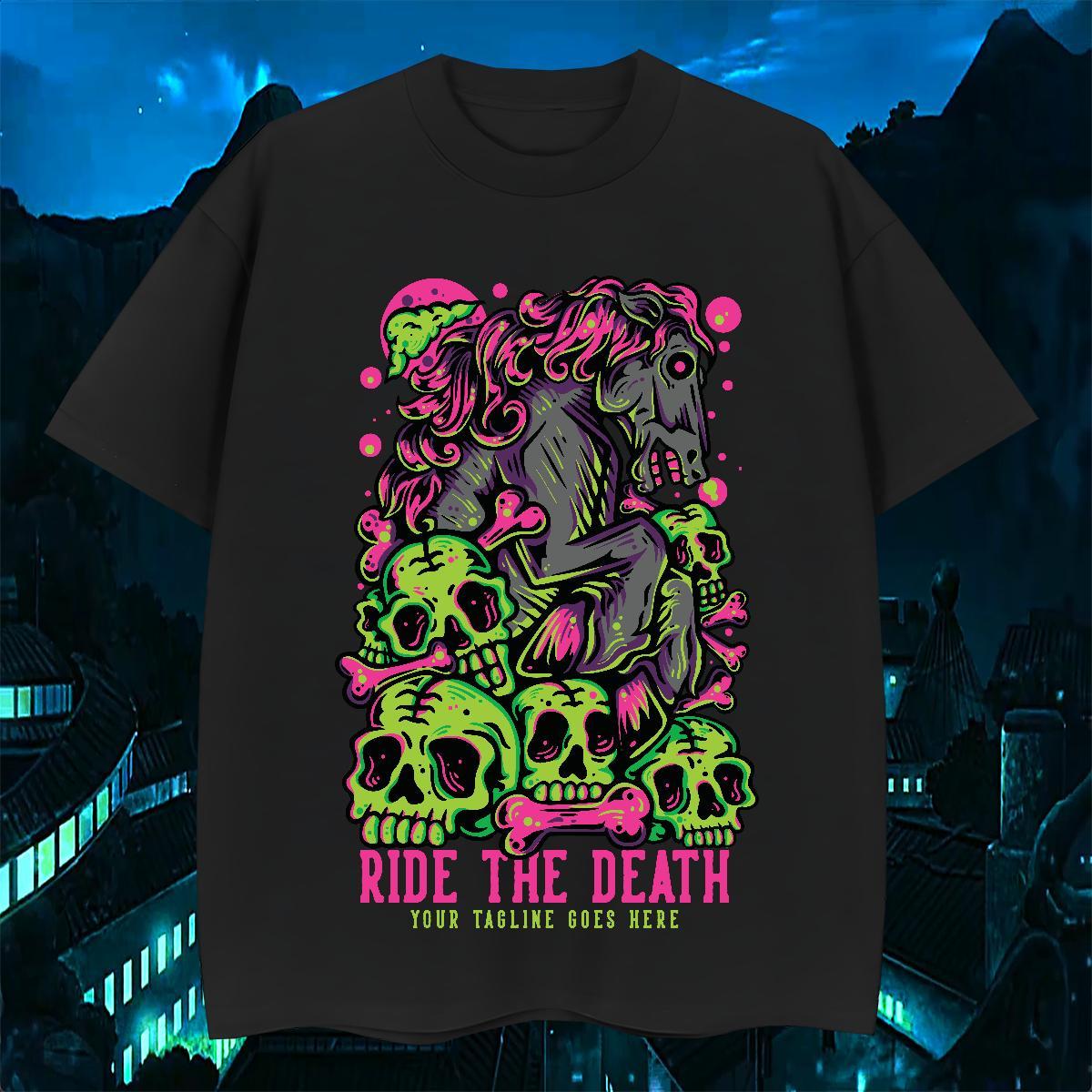 Unisex Mens T Shirts 230g Cotton skull Sports Casual DIY O Neck Short Sleeves Couples T Shirts Fashion New Wear