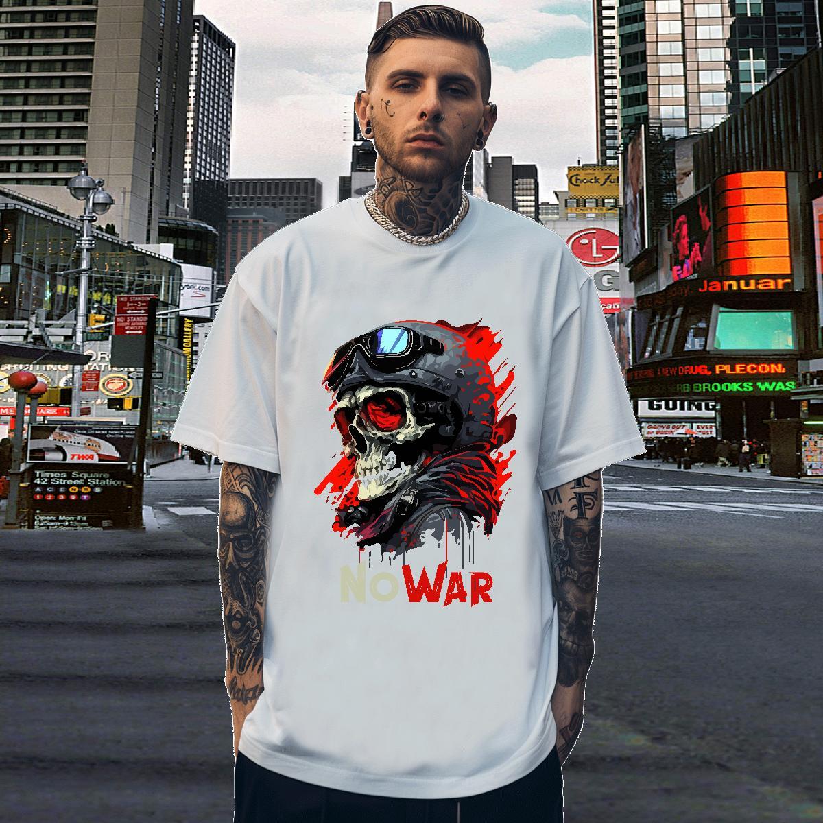 Cool Design Men T Shirts 230g Cotton skull Street Casual Custom Big Size Short Sleeve Soft Men Tshirts New Designer Wear