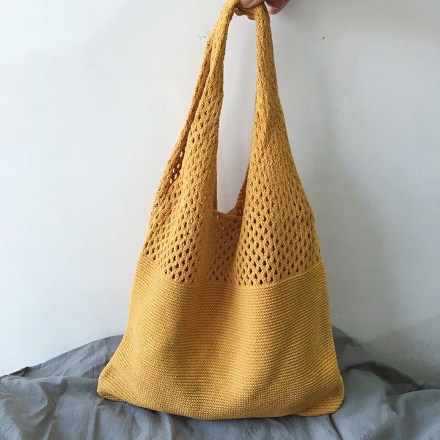 Women Woven Knitted Bags Large Capacity Tote Bags Shoulder Bags Handbag Fashion Free shipping