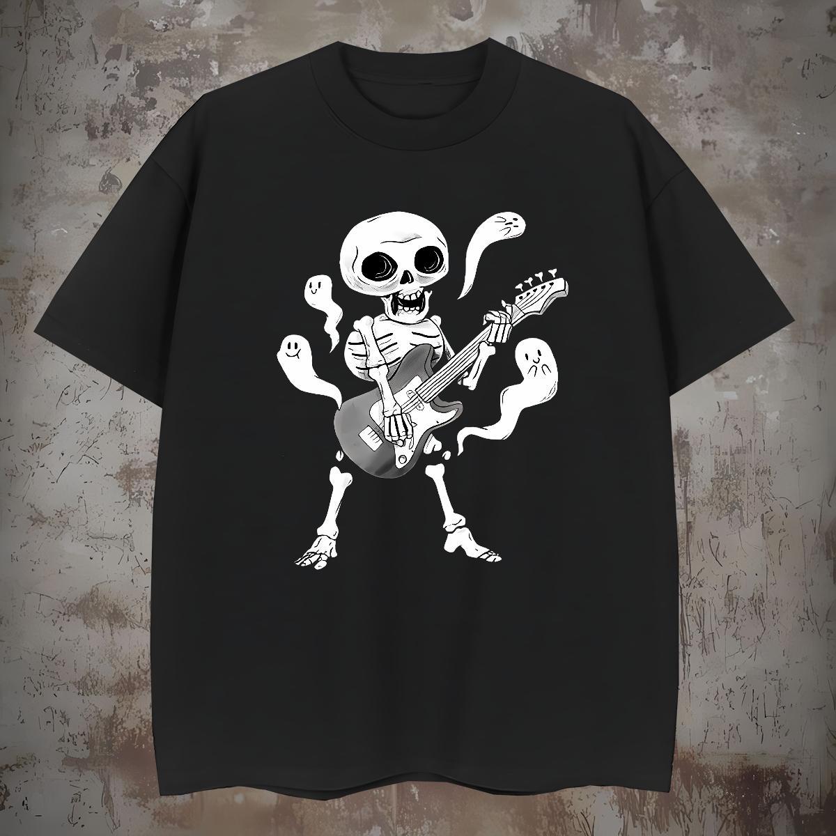 Classic T Shirt For Man 100% Cotton 230g skull Hip Hop Street Anime Breathable Short Sleeve Couples T Shirts 2024 Summer Clothes