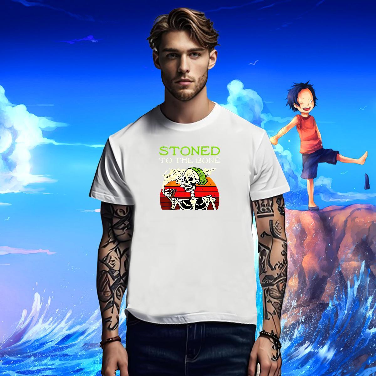 Popular T Shirts Men 230g 100% Cotton skull Sports Casual Black White O-Neck Short Sleeve Tshirts Designer Tops