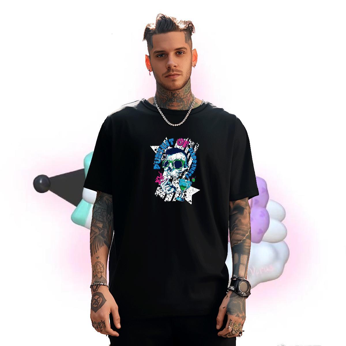 Unisex Mens T Shirts 230g 100% Cotton skull Casual DIY Printed Short Sleeve O-Neck Mens Tshirts Brand Tops