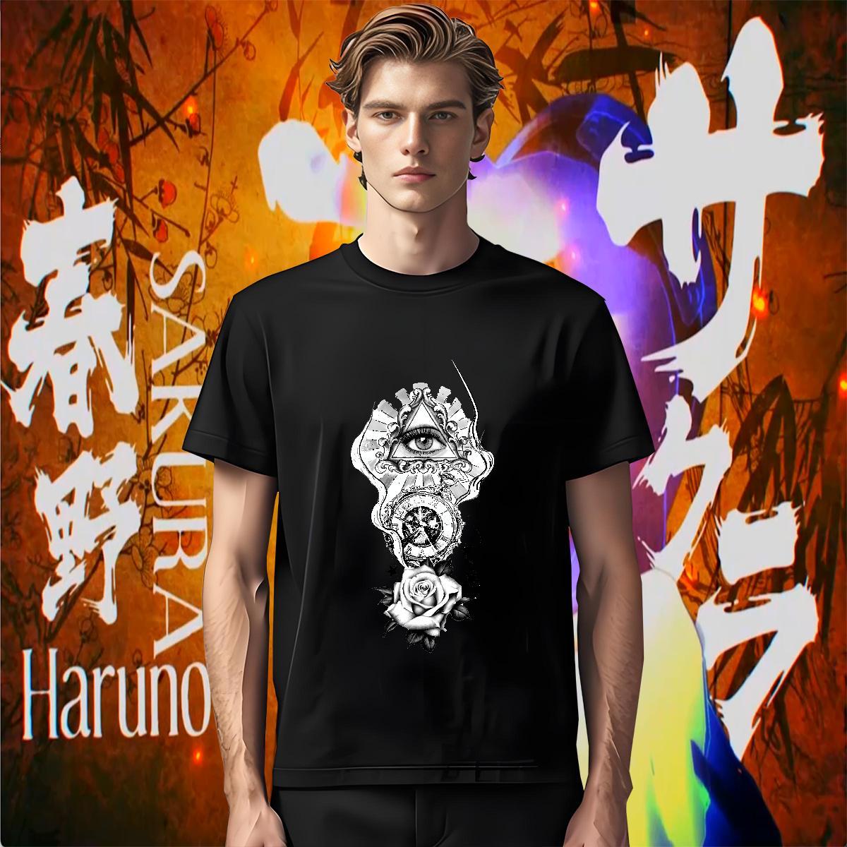 Designer Men T Shirts 100% Cotton 230g eye of the devil Street Casual Custom Print Oversized Crew Neck Mens Tshirts Brand Tops Tees