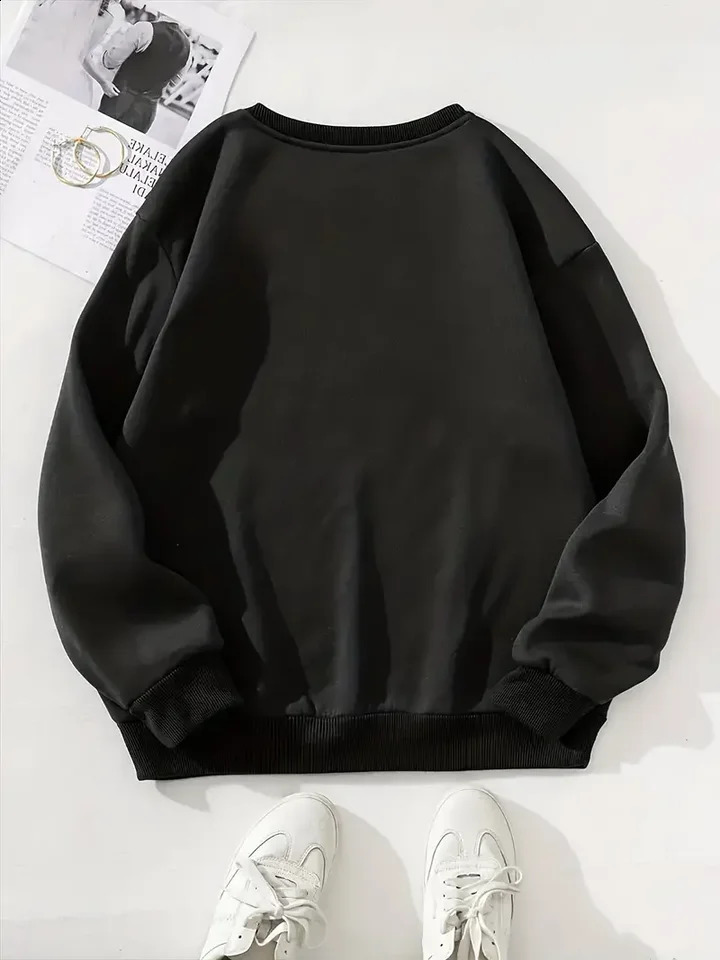 COFFEE Letter Print Men Women Fall Winter Fashion Pullover Cotton Casual Loose Long Sleeve Round Neck Hoodies Sweatshirts Top 240824