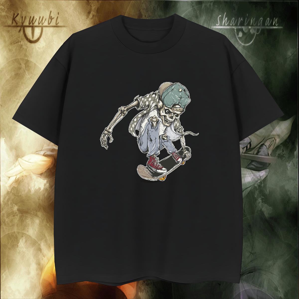 Free Shipping Man T Shirts 230g 100% Cotton skull Casual Beach Custom Big Size Crew Neck Men Tees 2024 Summer Tees Shirts