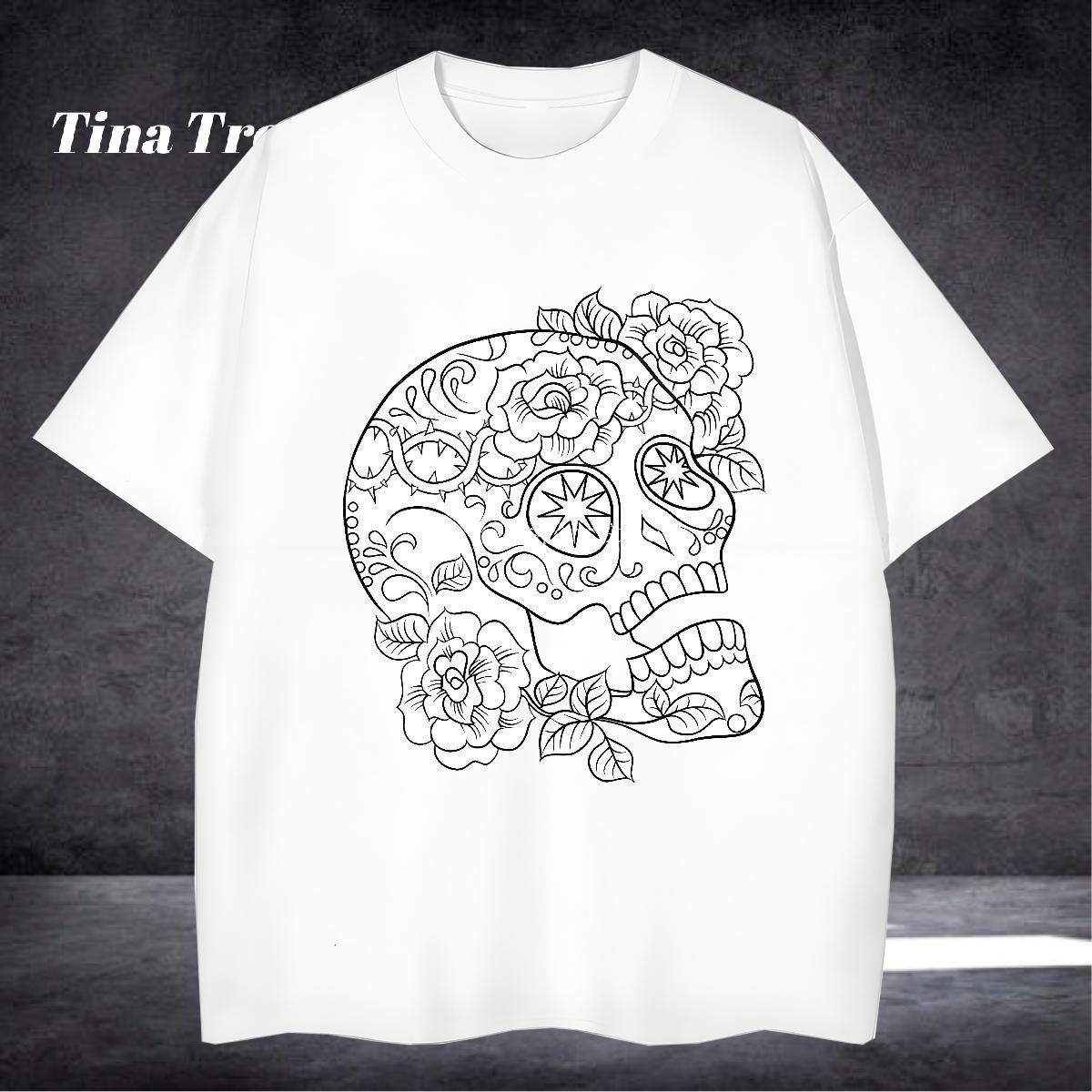 Loose Fit T Shirt For Man 230g Cotton monster Home Outdoor Plus Size Custom Short Sleeve O-Neck Tshirts New Tee Shirt