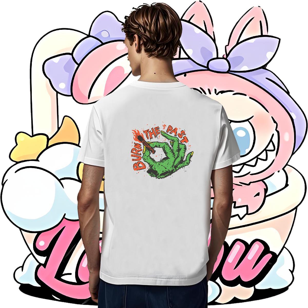 Cool Design T shirt 230g 100% Cotton skull Street Wear Plus Size Cartoon Round Neck Short Sleeve Men Clothes T-Shirt Wholesale Tees Shirts