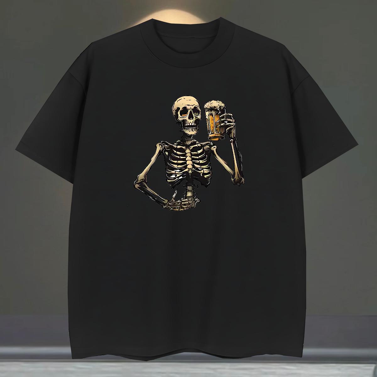 Loose Fit Man T Shirts 230g Cotton skull Spring Summer Custom Print Oversized Breathable Short Sleeve Men Tees Customized Clothes