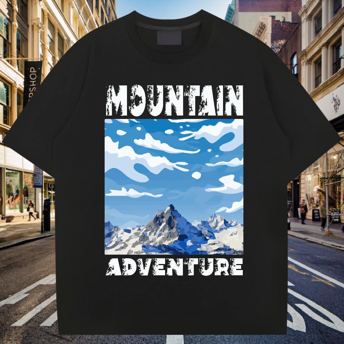 Unisex Man T Shirts 100% Cotton 230g mountains Hip Hop Custom Big Size Short Sleeve O-Neck Tshirt for Man Woman Fashion Top Tees