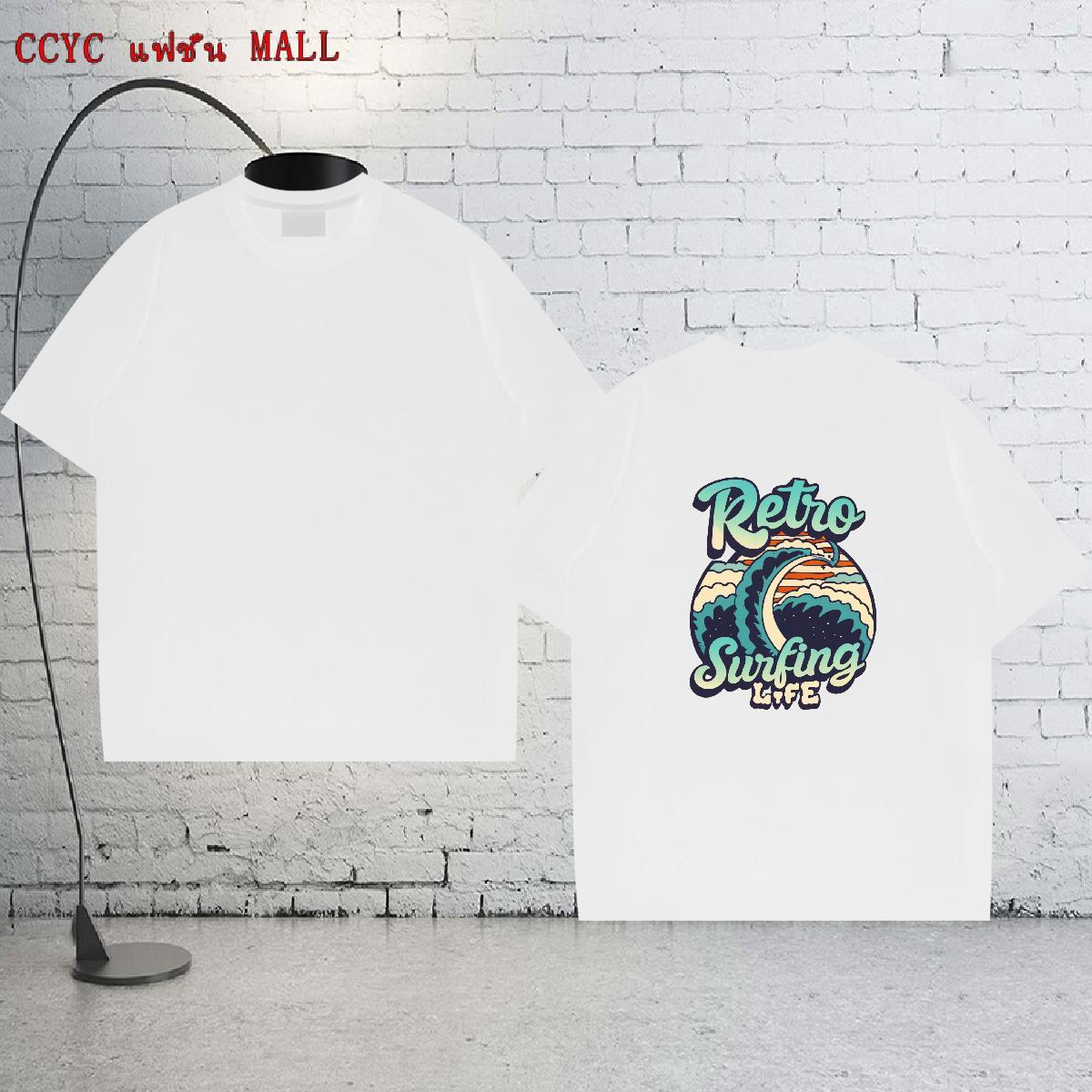 TOP Quality Man T Shirts 230g Cotton beach Sport Black White Crew Neck Tshirts DIY Customized Tees