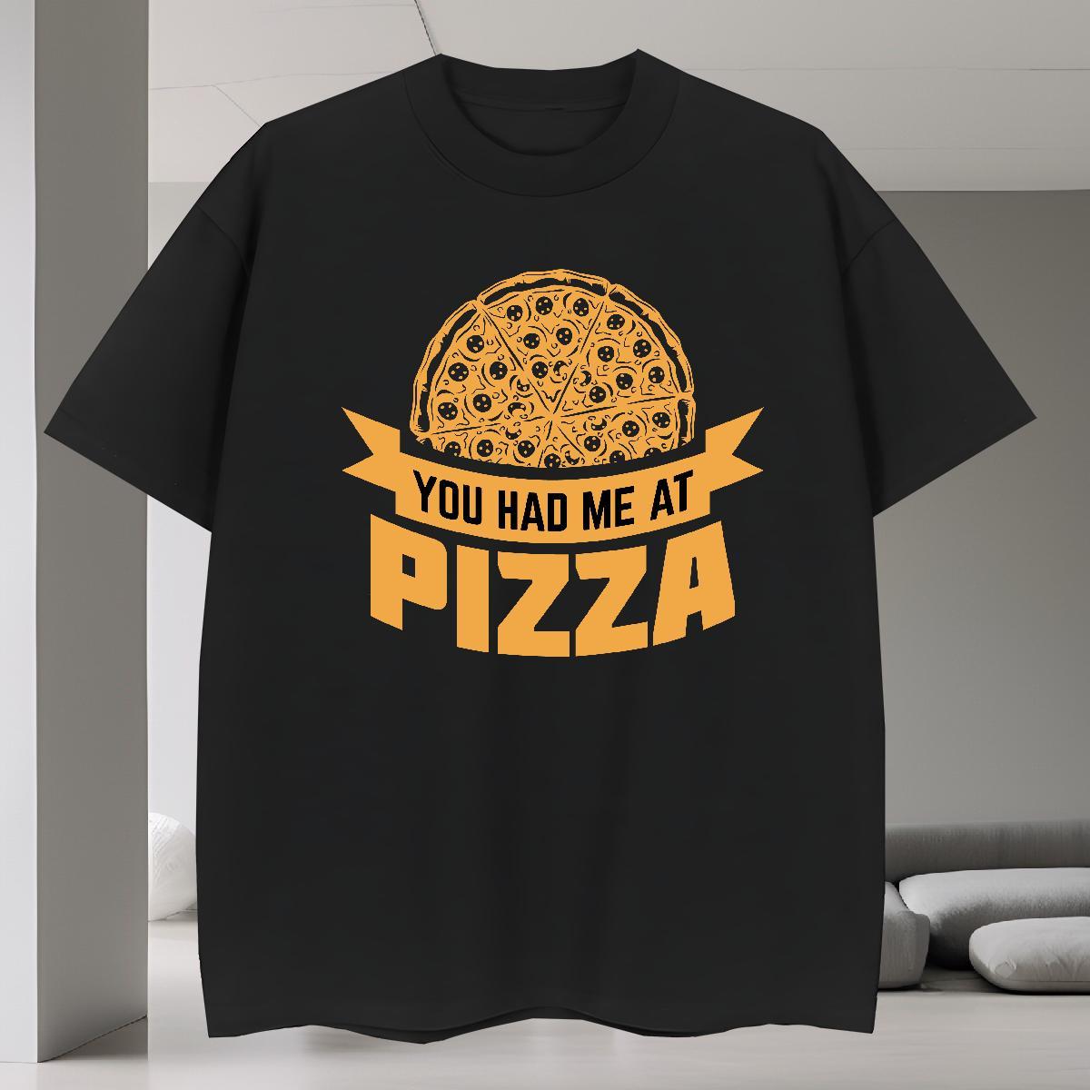 Cool Design T-Shirts for Men 230g Cotton pizza Street wear Hip Hop Custom Cartoon Pure Cotton Couples T Shirts Classic Casual Tops Shirt