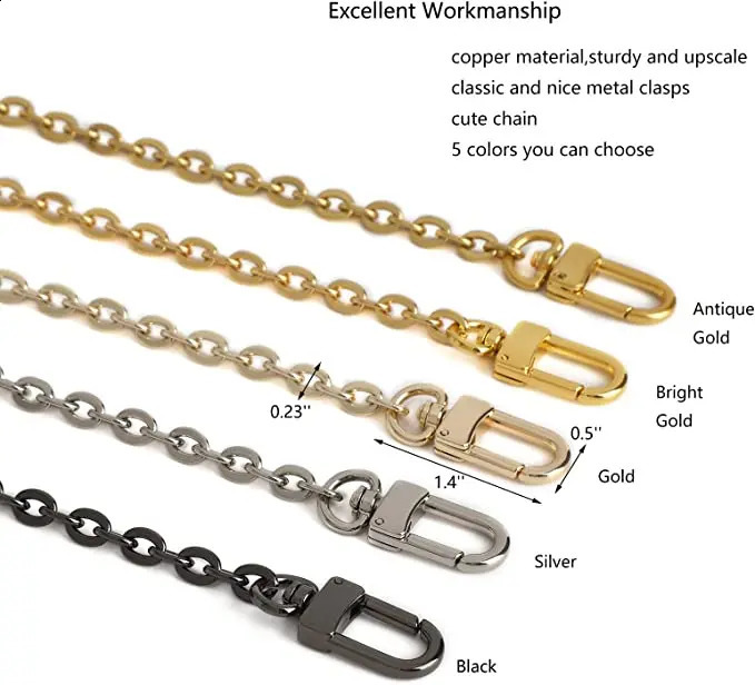 O shape metal chain purse 06CM 6MM Chains Shoulder Crossbody Strap Bag Accessories Charm 240824