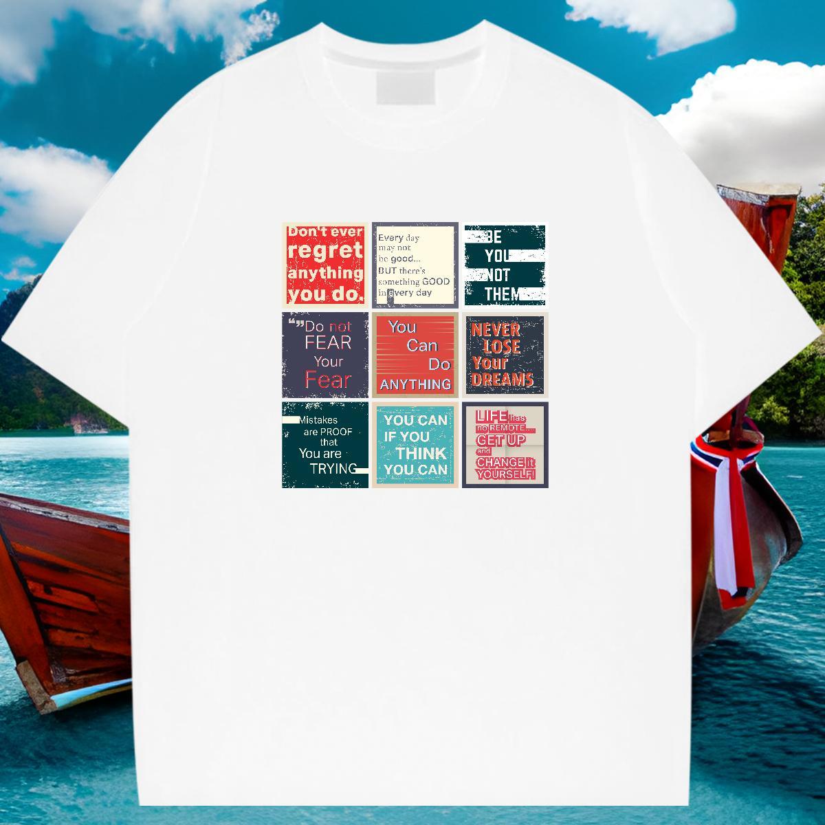 Popular Man T Shirts 230g Cotton letter Spring Summer Custom Big Size Breathable Tshirt for Man Woman 2024 Designer Tops
