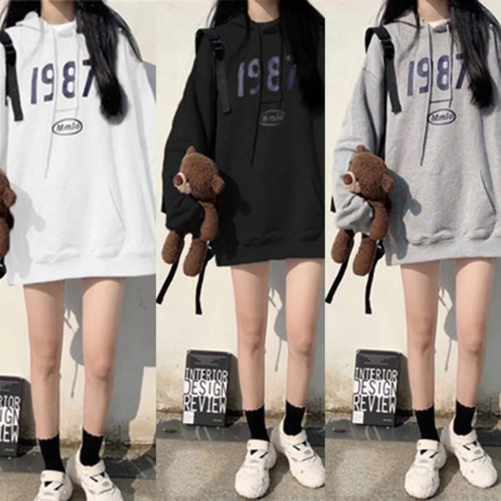 Unisex Sweatshirts Women Sweatshirts Plush Oversized Style Thicken Hoodie Street Fashion Ins Oversize Hoodies Ladies 240824