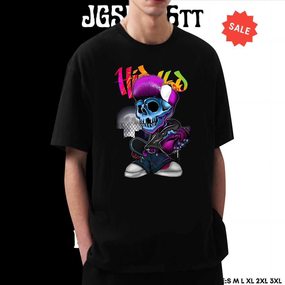 Designer Mens T Shirts 230g Cotton skull Summer Casual Black Oversized O-Neck Short Sleeve Tshirt for Man Woman Classic Top Tees
