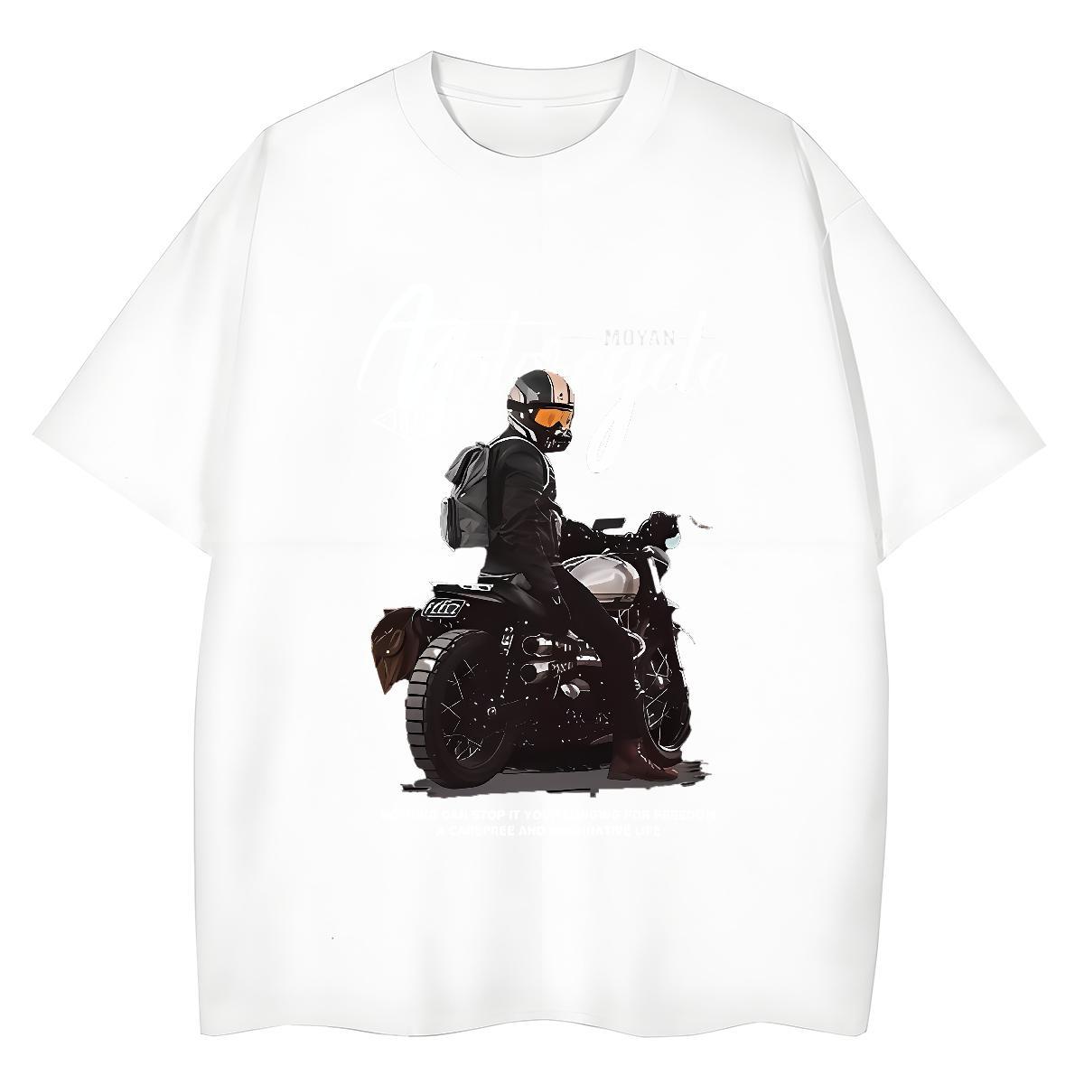 TOP Quality T-Shirts 230g Pure Cotton Motorcycle Sports Casual DIY Breathable Men Tops Tees Designer Fashion Clothes