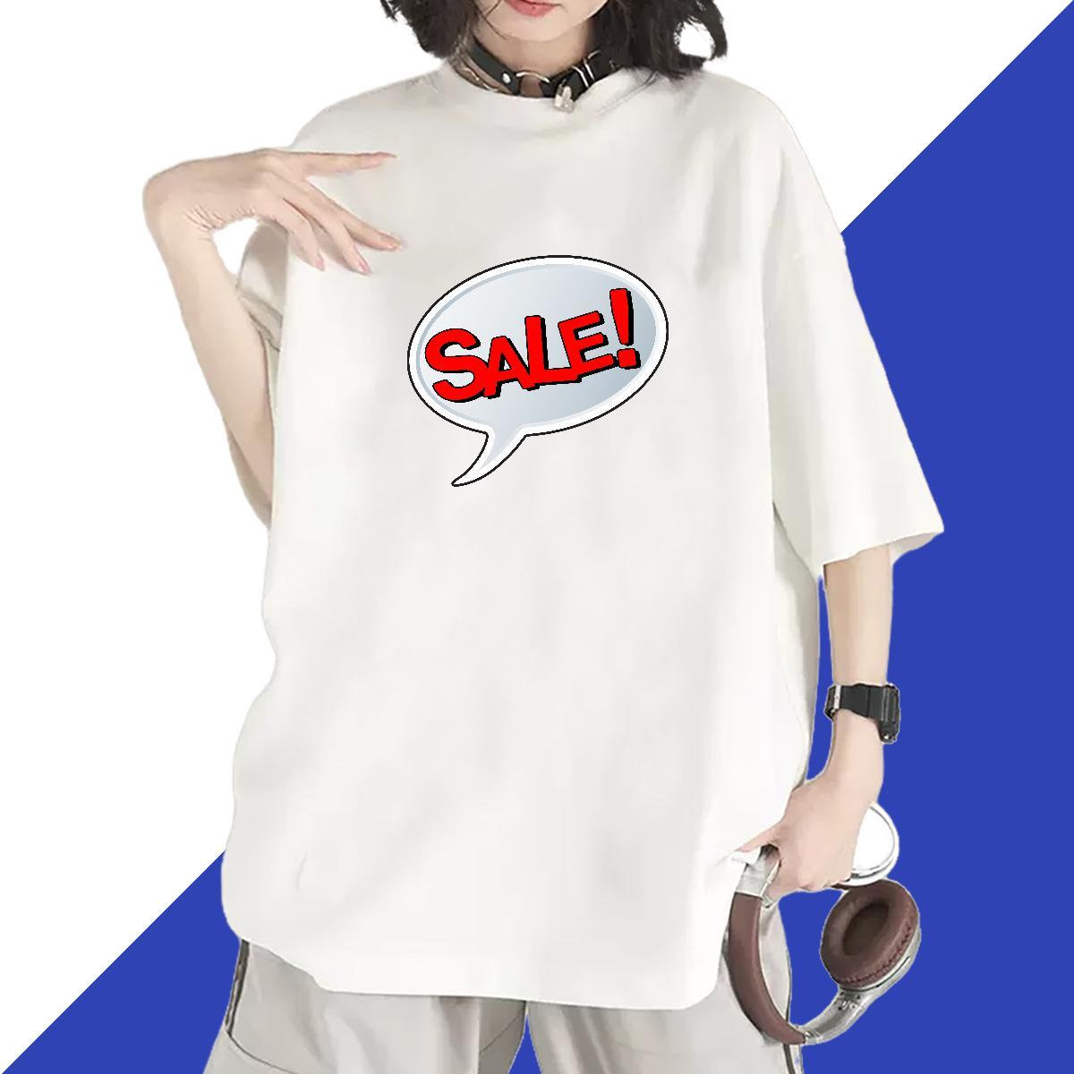High quality Unisex Tshirts 100% Cotton 230g letter Casual Daily Wear T-Shirts for Women Breathable Soft DIY Anime Printed Tops Shirt