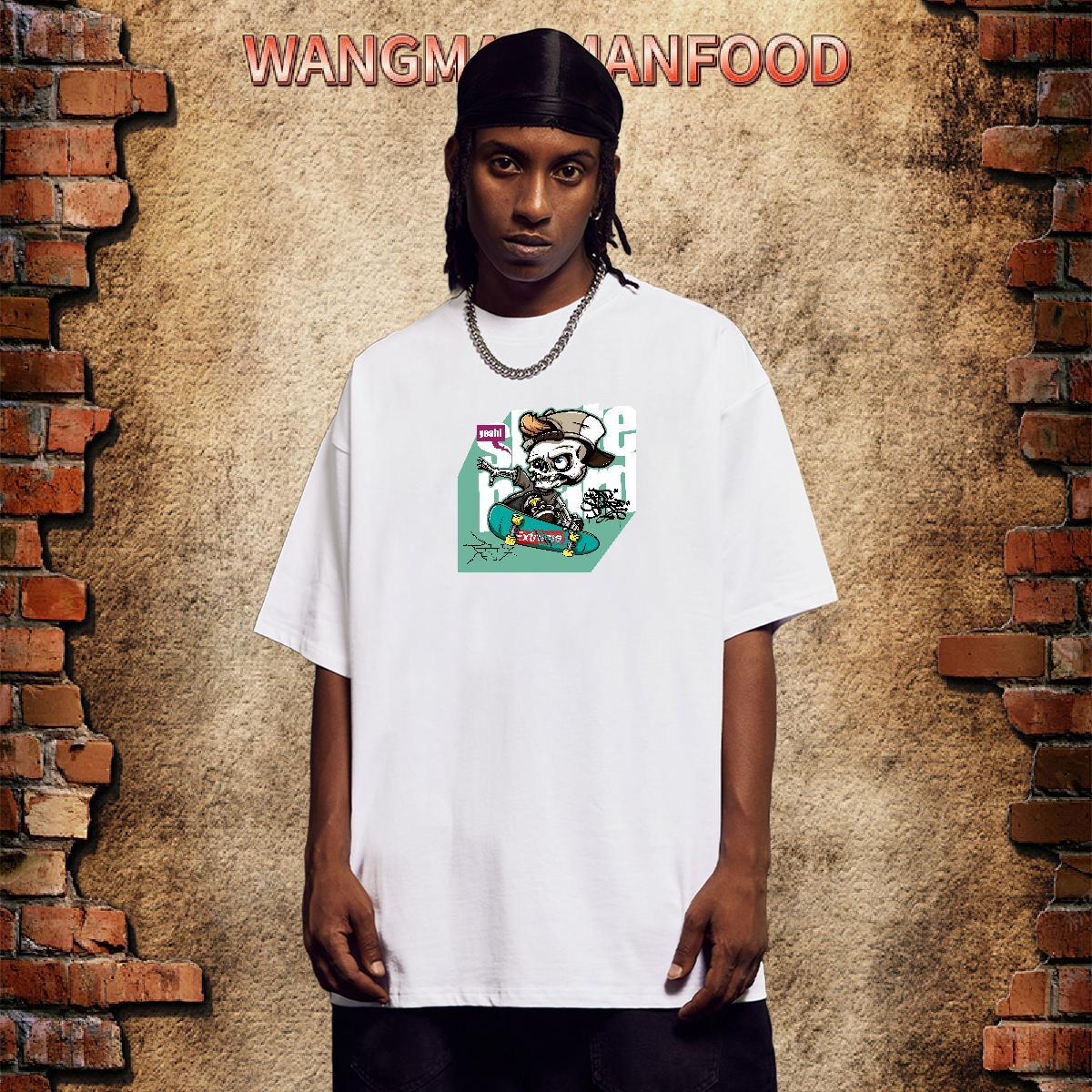 Classic T Shirts Men 230g Pure Cotton skateboarding Hip Hop DIY Anime Breathable Short Sleeve Men Tops Tees Factory Direct Tee Shirt