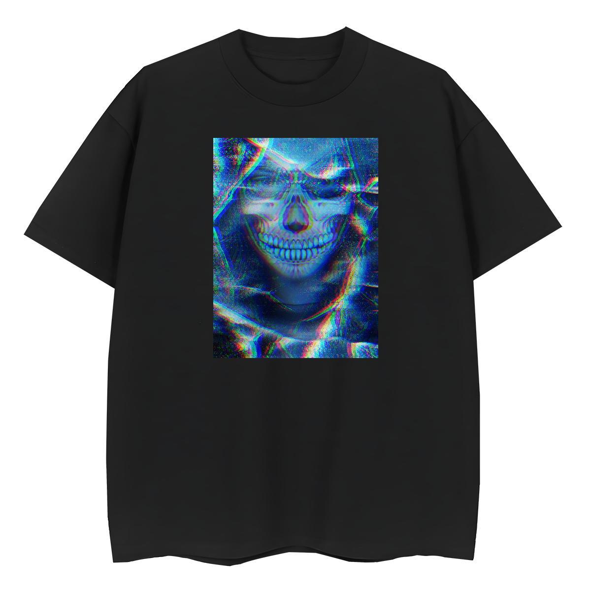 Popular Man T Shirts 100% Cotton 230g skull Hip Hop Street DIY Anime O Neck Short Sleeves Men Tshirts Classic Casual Top Tees