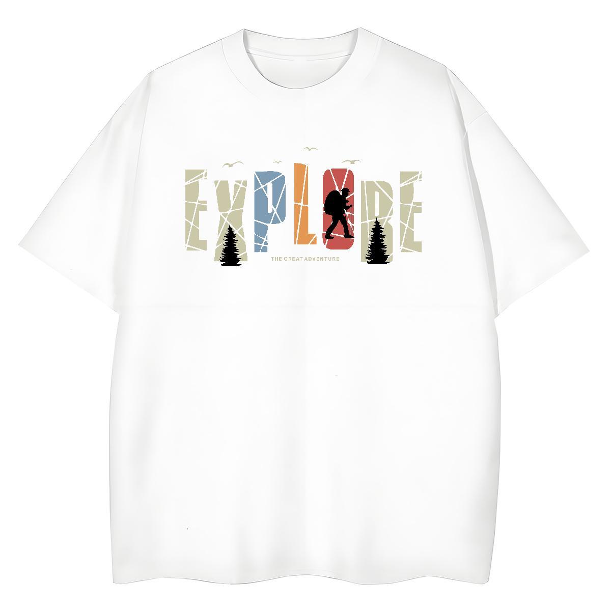 Loose fit Woman Tshirt 100% Cotton 230g letter Casual Sport T Shirt For Woman Breathable Crew Neck White Plus Size Tees Shirts