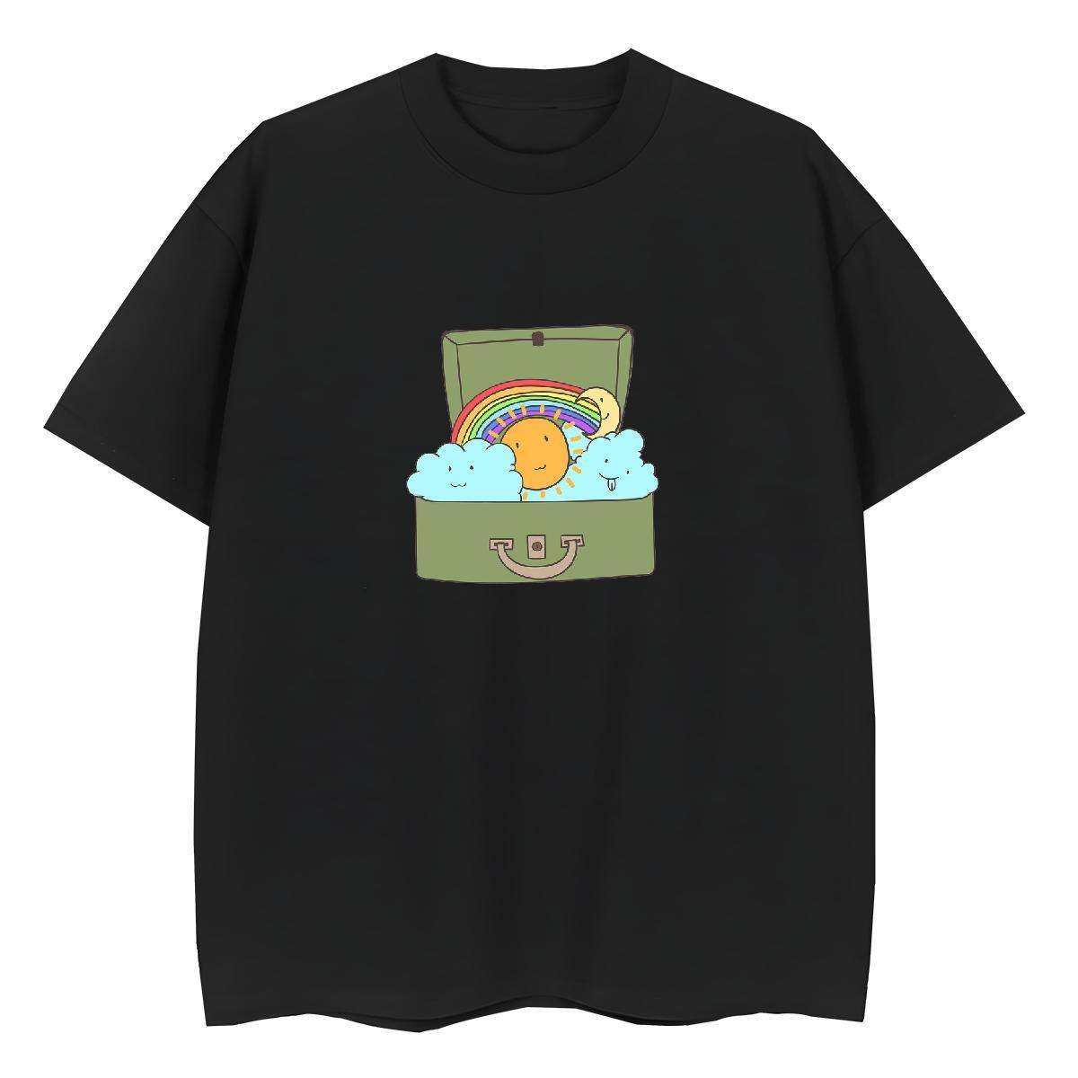 Brand Womens Tshirts 230g Pure Cotton icon High Street Hip Hop T shirt Breathable Anime Oversized Tees