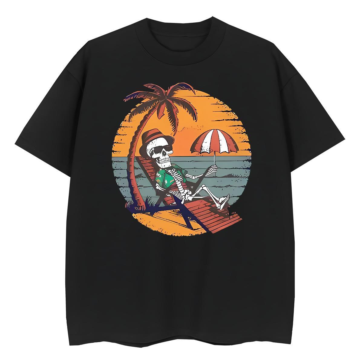 Wholesale T-Shirts for Men 230g Pure Cotton beach Street wear Hip Hop Customized Print Breathable Short Sleeve Men Tshirts Fashion New Clothes