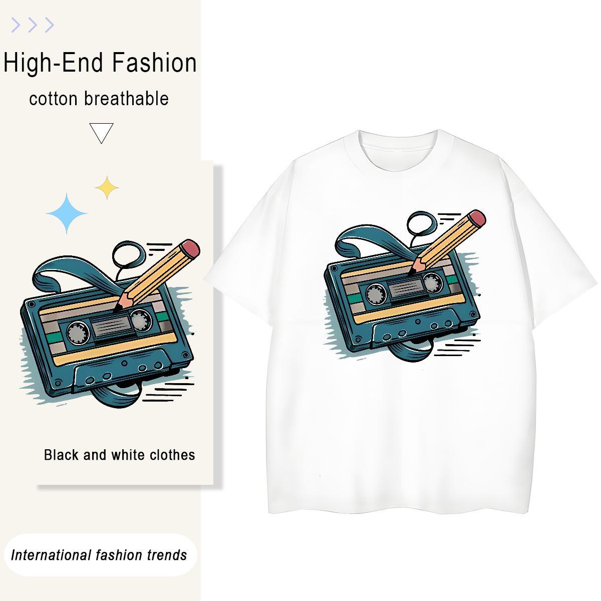 2024 DIY Men Tops Tees radio Anime Printing Street 230g Cotton Polos Breathable Short Sleeve Brand T shirt Custom Anime