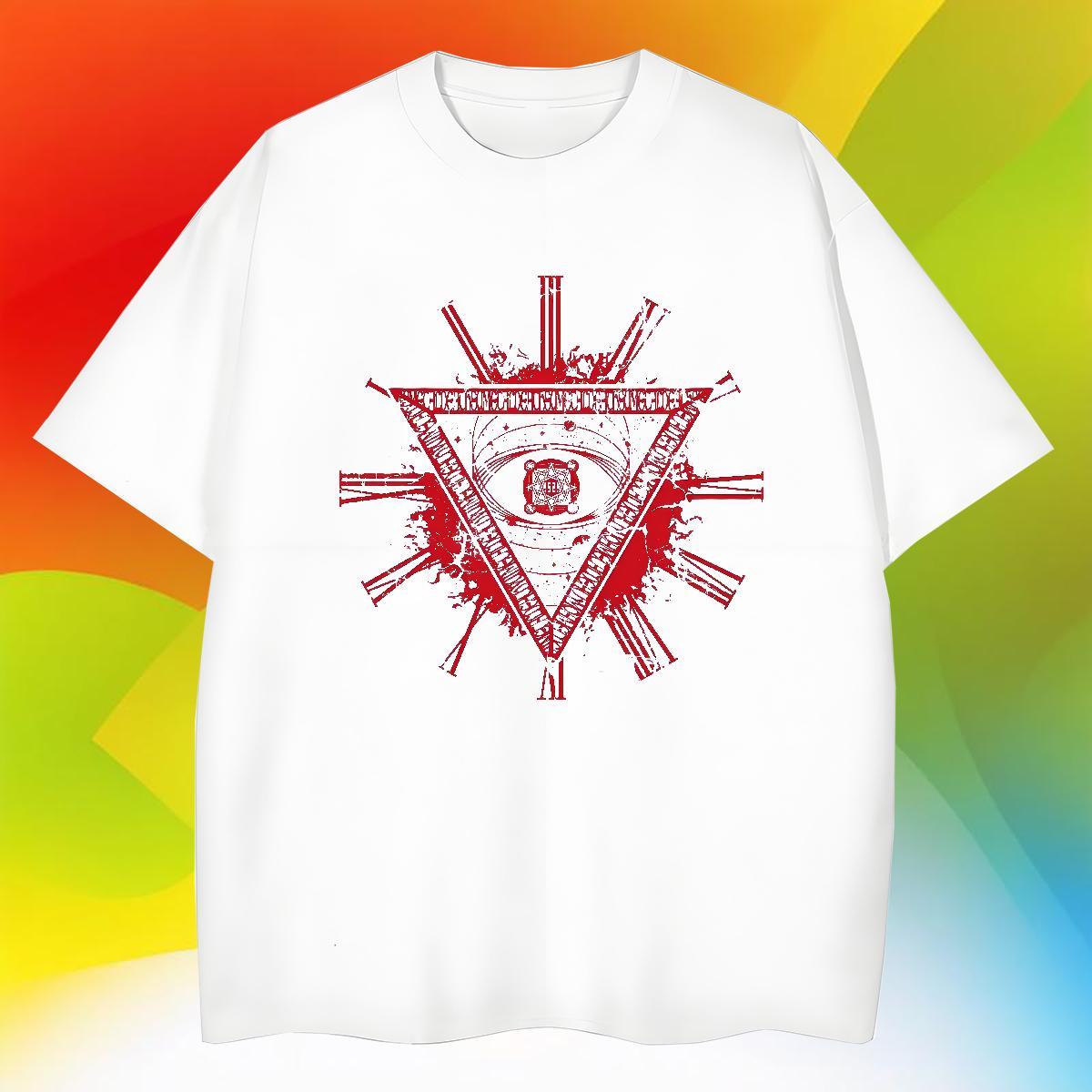 Soft T shirt 100% Cotton 230g eye of the devil Spring Summer Custom Printing Round Neck Short Sleeve Mens Tshirts 2024 New Tees