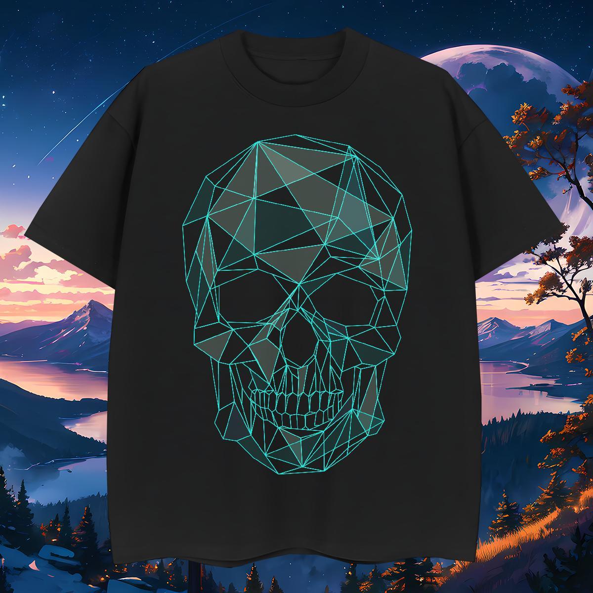 TOP Quality Men T Shirts 100% Cotton 230g skull Daily Wear Custom Cartoon Breathable Short Sleeve Tshirts Fashion Design Tops Tees