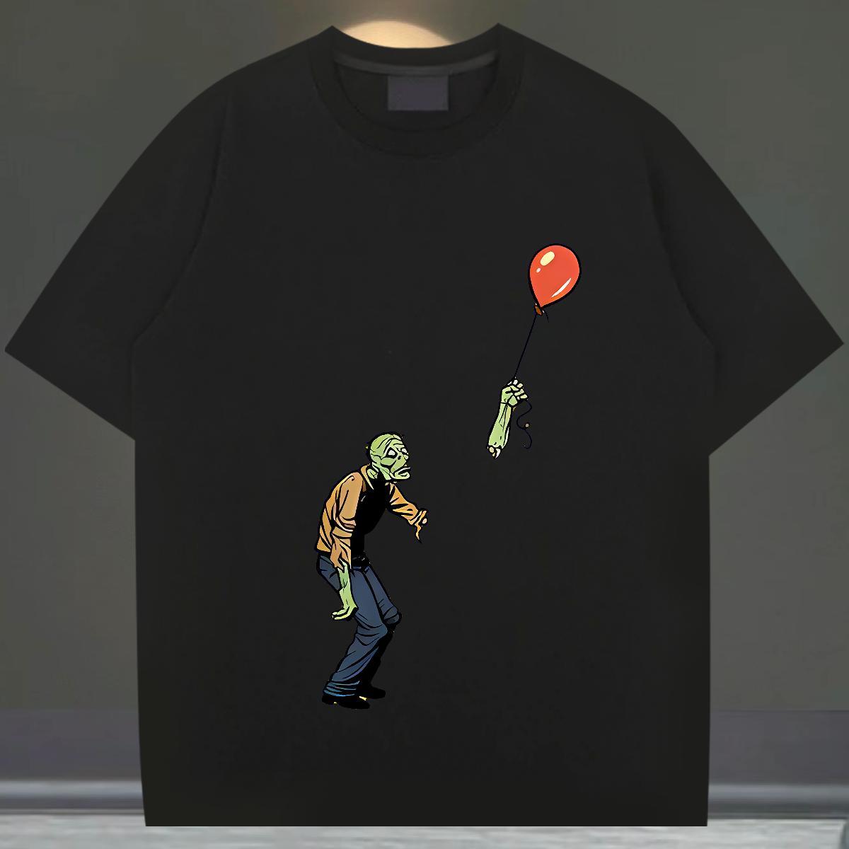 Cool Design T-Shirts for Men 230g Pure Cotton skull Hip Hop Cartoon Printing L-4XL Crew Neck Tshirts Classic Tops Shirt