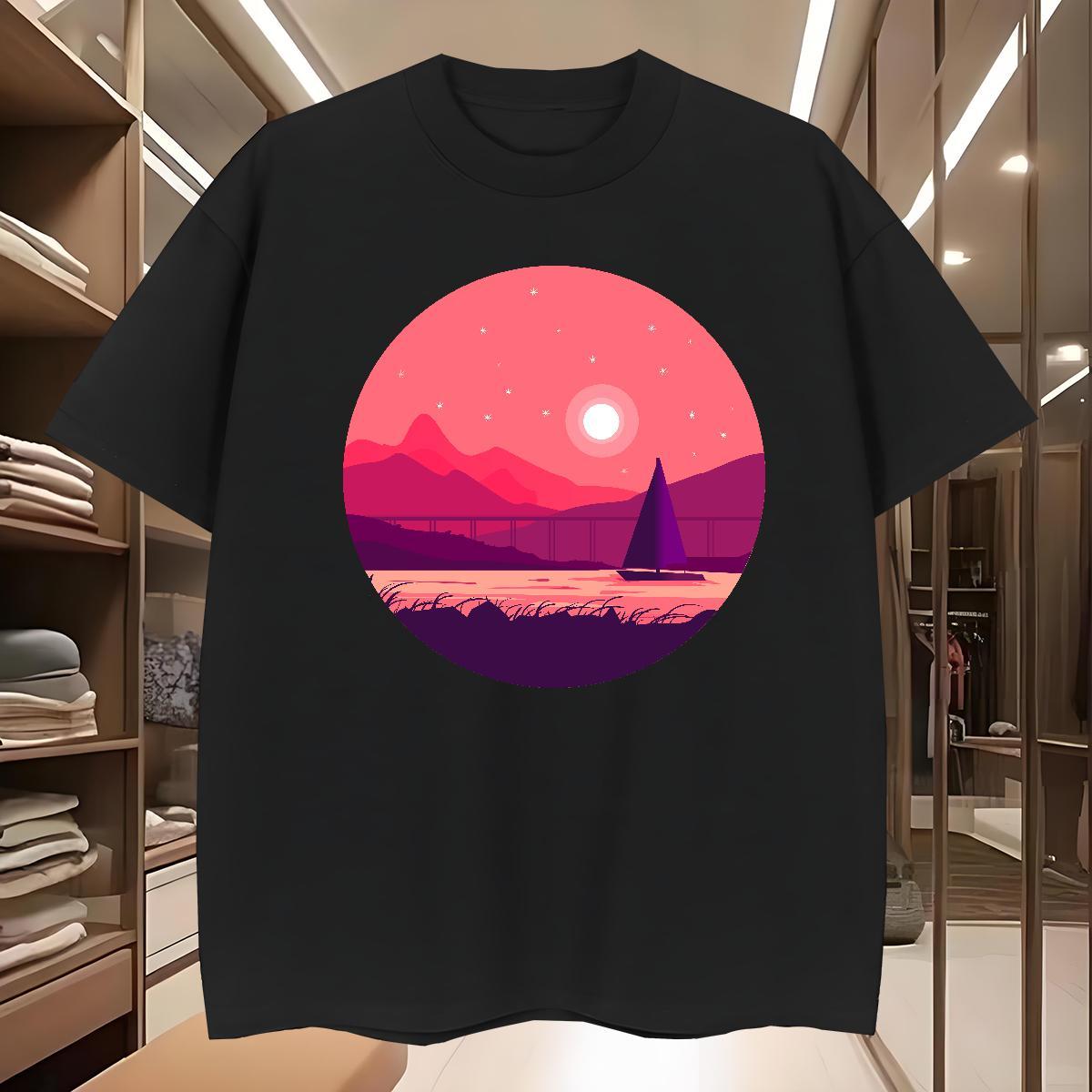 Soft Man T Shirts 230g 100% Cotton sky Home Outdoor Custom Printing Breathable Soft Men Clothes T-Shirt Classic Casual Wear