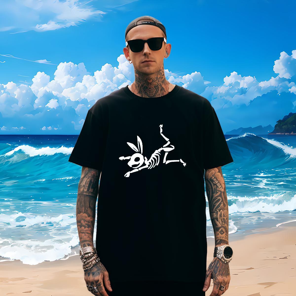 Loose Men T Shirts 100% Cotton 230g skull Street Casual Customized Pure Cotton Men Clothes T-Shirt Stylist Tees Shirts
