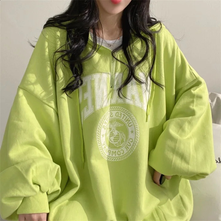 Zipper Hoodies Women Autumn Winter Fashion Casual Warm Oversized Hooded Pullover Loose Jacket Womens 240824
