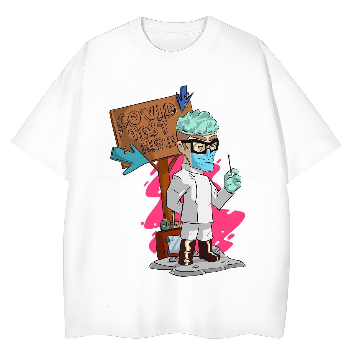 Soft T Shirt For Man 100% Cotton 230g portrait High Street Hip Hop Anime Print Breathable Couples T Shirts Fashion Design Top Tees