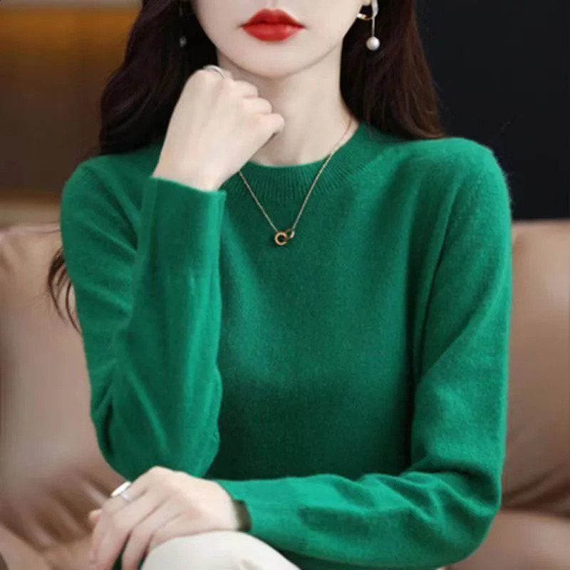 Xpqbb Women Sweater Autumn Winter Basic O-neck Knitted Pullovers Female Sweaters Casual Solid Long Sleeve Knitwear Bottoming Top 240824