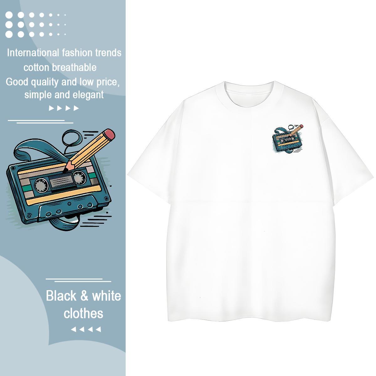 New Arrival Men Tops Tees radio Street 230g 100% Cotton Polos Short Sleeve O-Neck Designer Men T Shirts Custom Cartoon