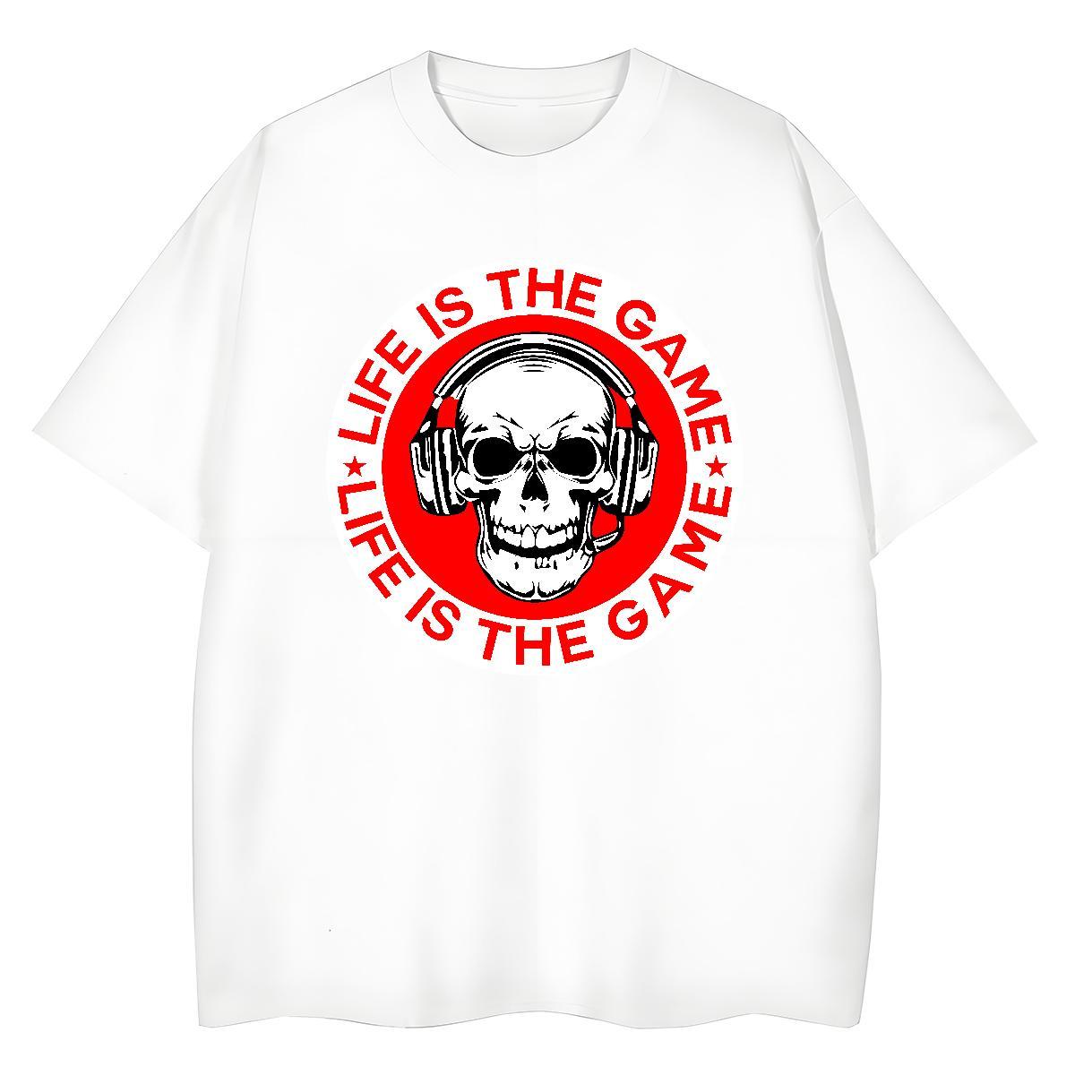 Cool Design Men T Shirts 230g Cotton skull Hip Hop Street DIY Logo Oversized Breathable Men Tees Fashion Designer Tops