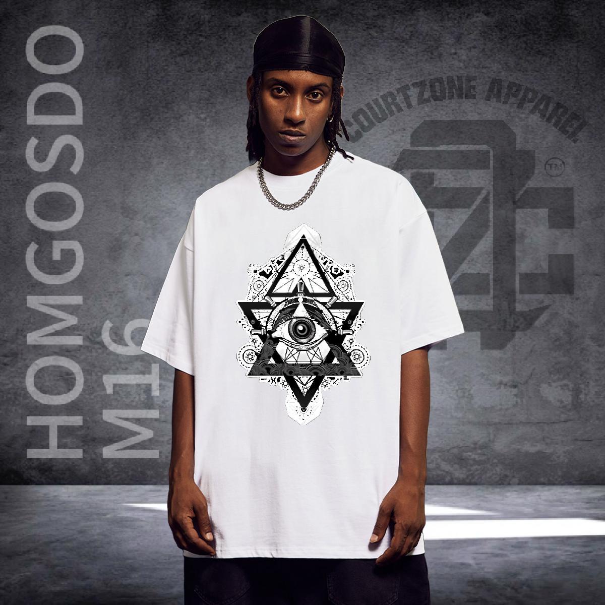 Cool T-Shirts for Men 100% Cotton 230g eye of the devil Summer Casual Custom Print Plus Size Pure Cotton Men Tshirts Stylist Tees Shirts
