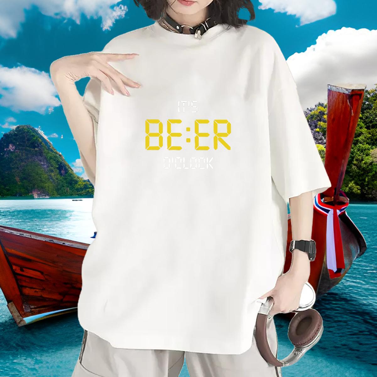 Loose fit Women Tshirts 230g Pure Cotton letter Street Wear Women T Shirts Round Neck Short Sleeve Plus Size Cartoon Clothings