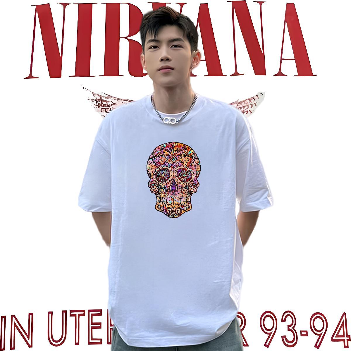 Loose Fit T-Shirts for Men 100% Cotton 230g skull Summer Casual Custom Anime Crew Neck Breathable Tshirt for Man Woman New Polos