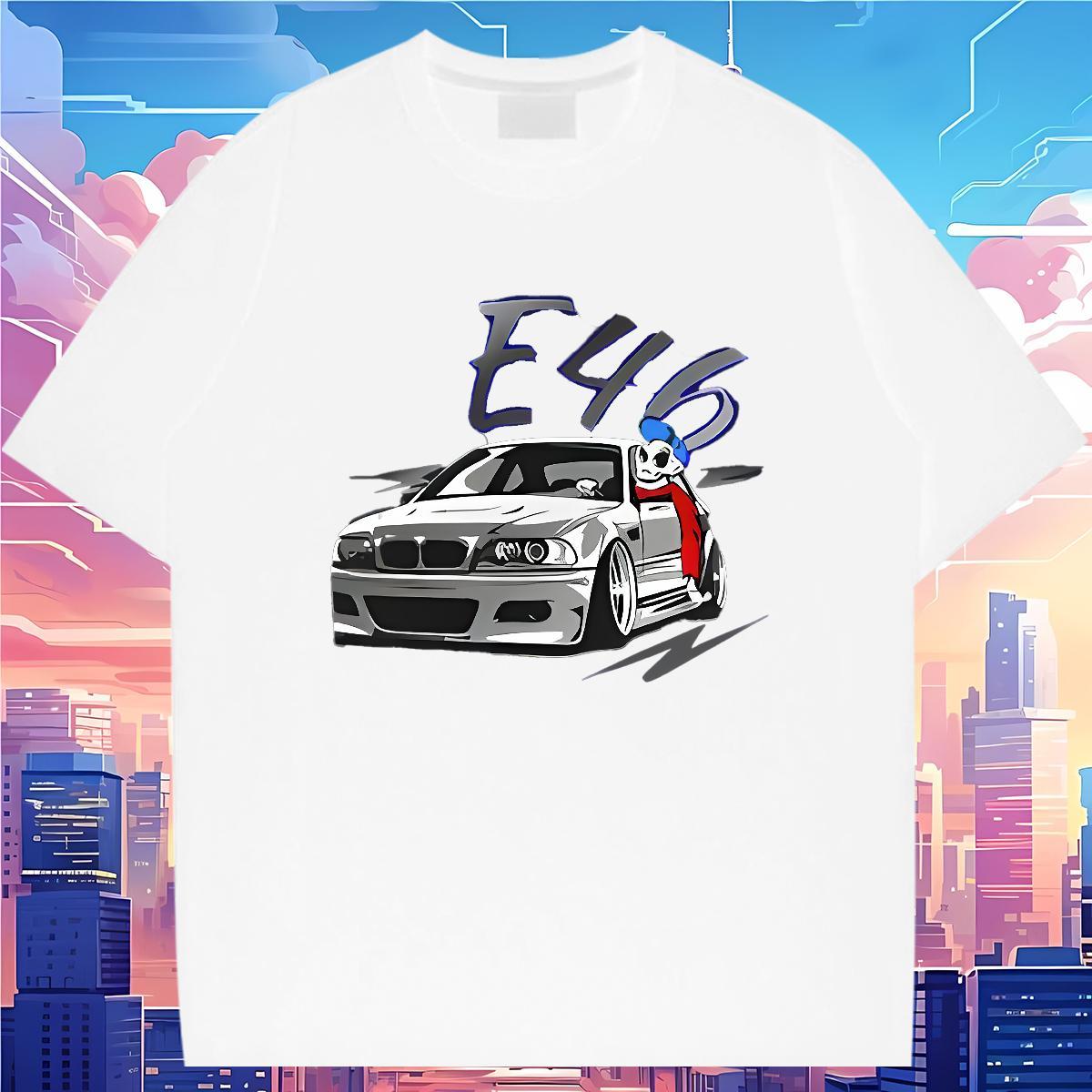 Loose T Shirt For Man 230g Cotton car High Street Hip Hop Oversized Pure Cotton Tshirts Fashion Design Clothings