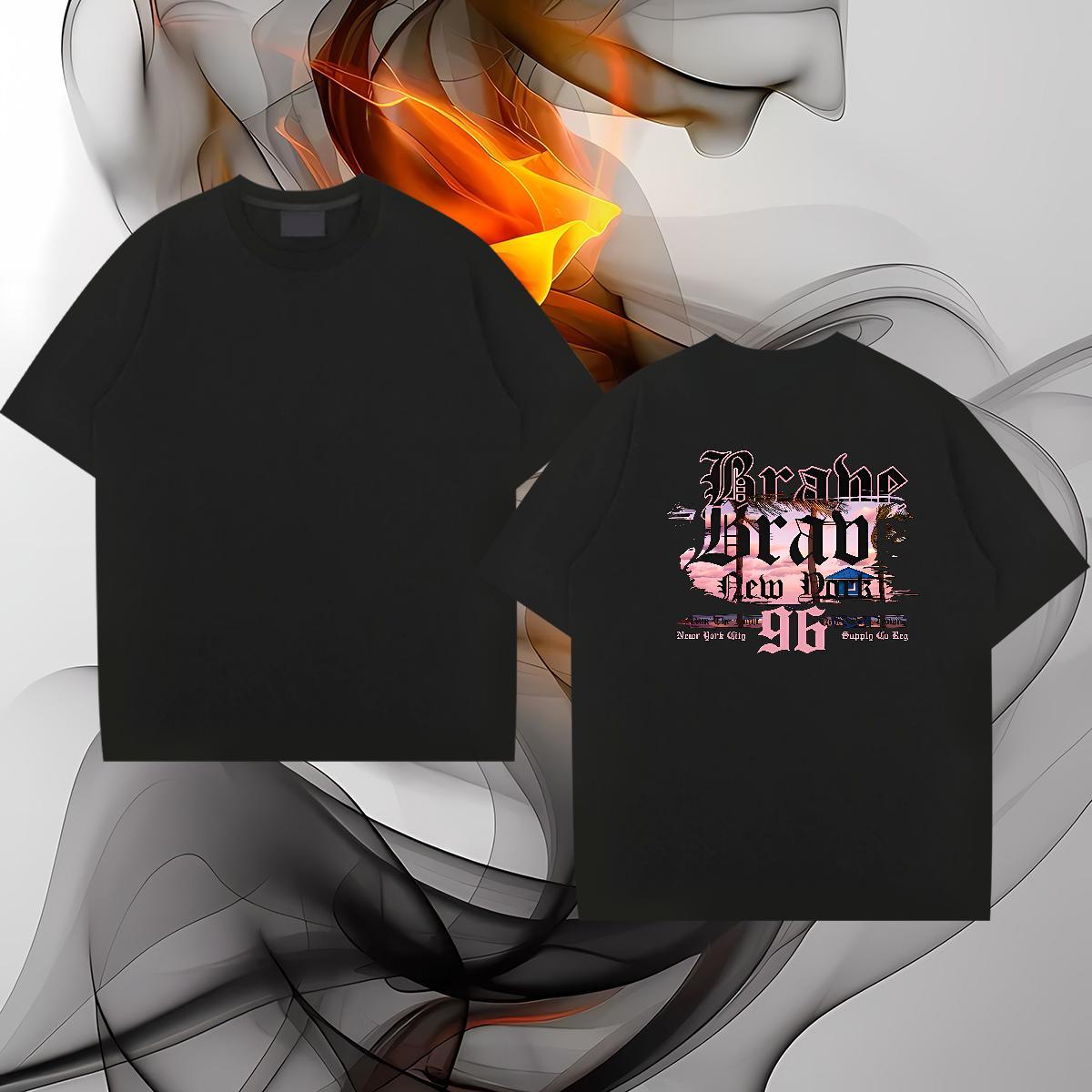 Brand T-Shirts for Men 100% Cotton 230g letter Sport Skull Breathable Short Sleeve Men Tops Tees Stylist Top Tees