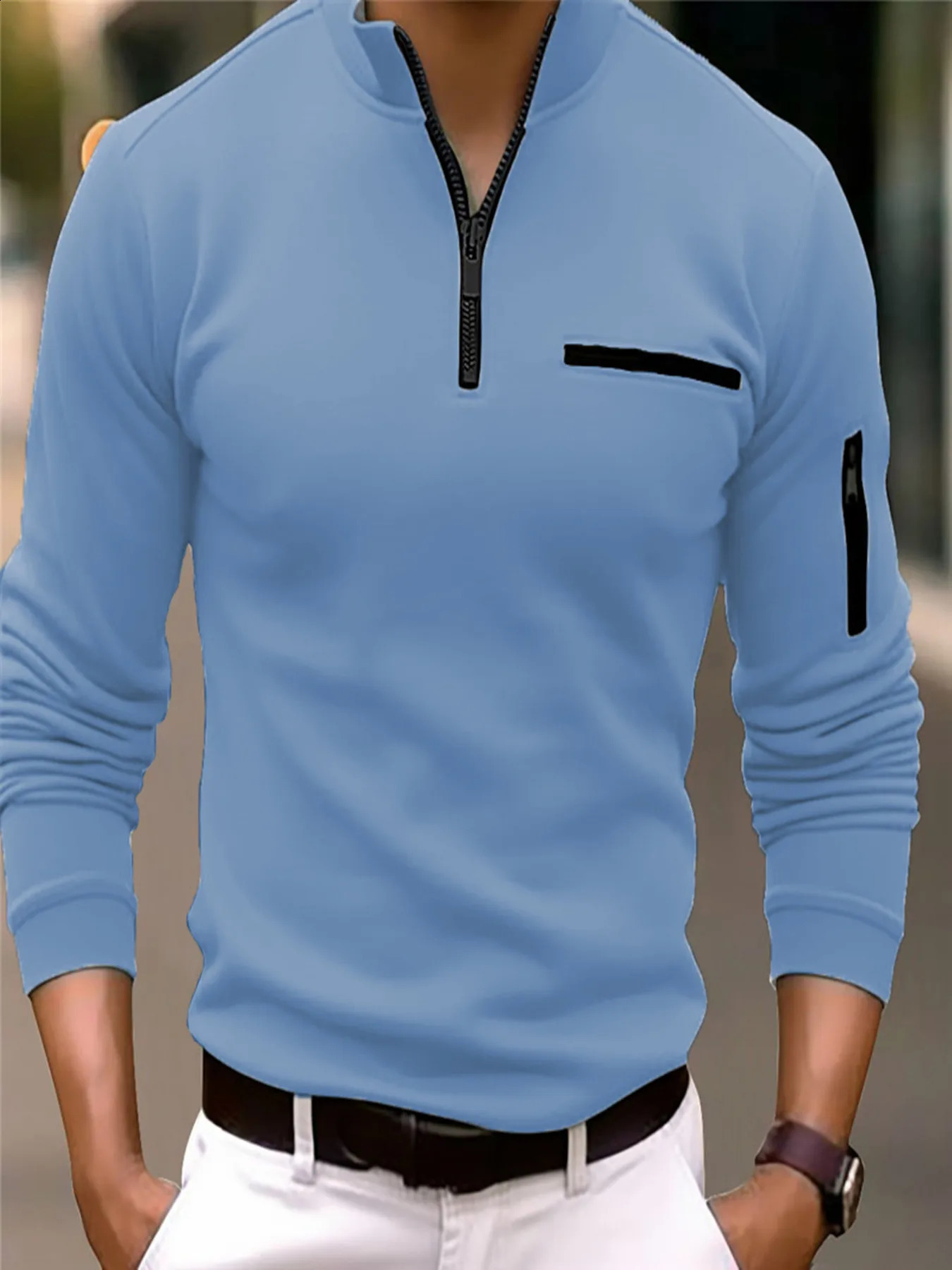 Spring/Fall solid color fashion casual POLO Shirt Mens sport polo shirt 240824