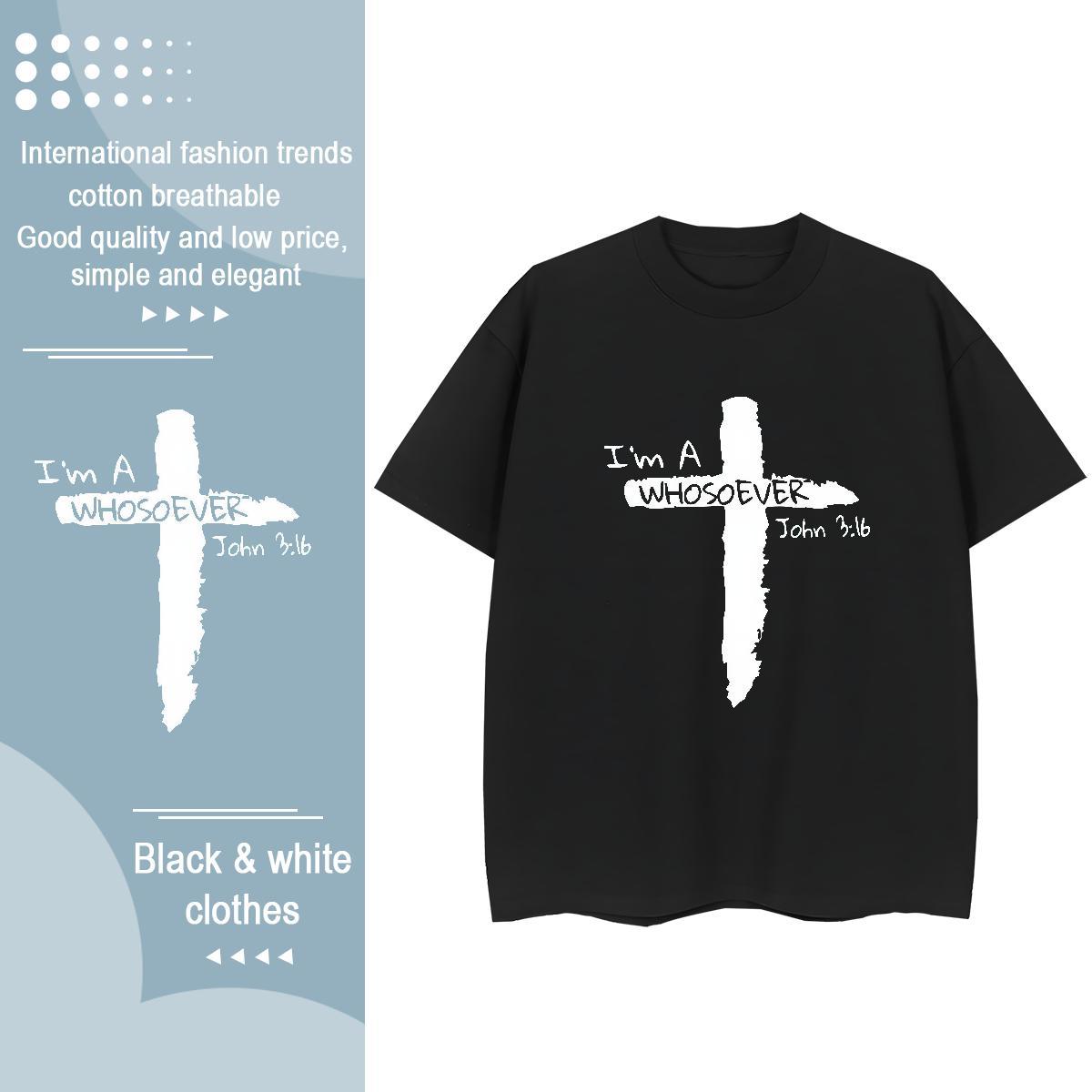 Brand Womens Tshirts 100% Cotton 230g letter Daily Wear T shirt Breathable Soft DIY Anime Printed Polos