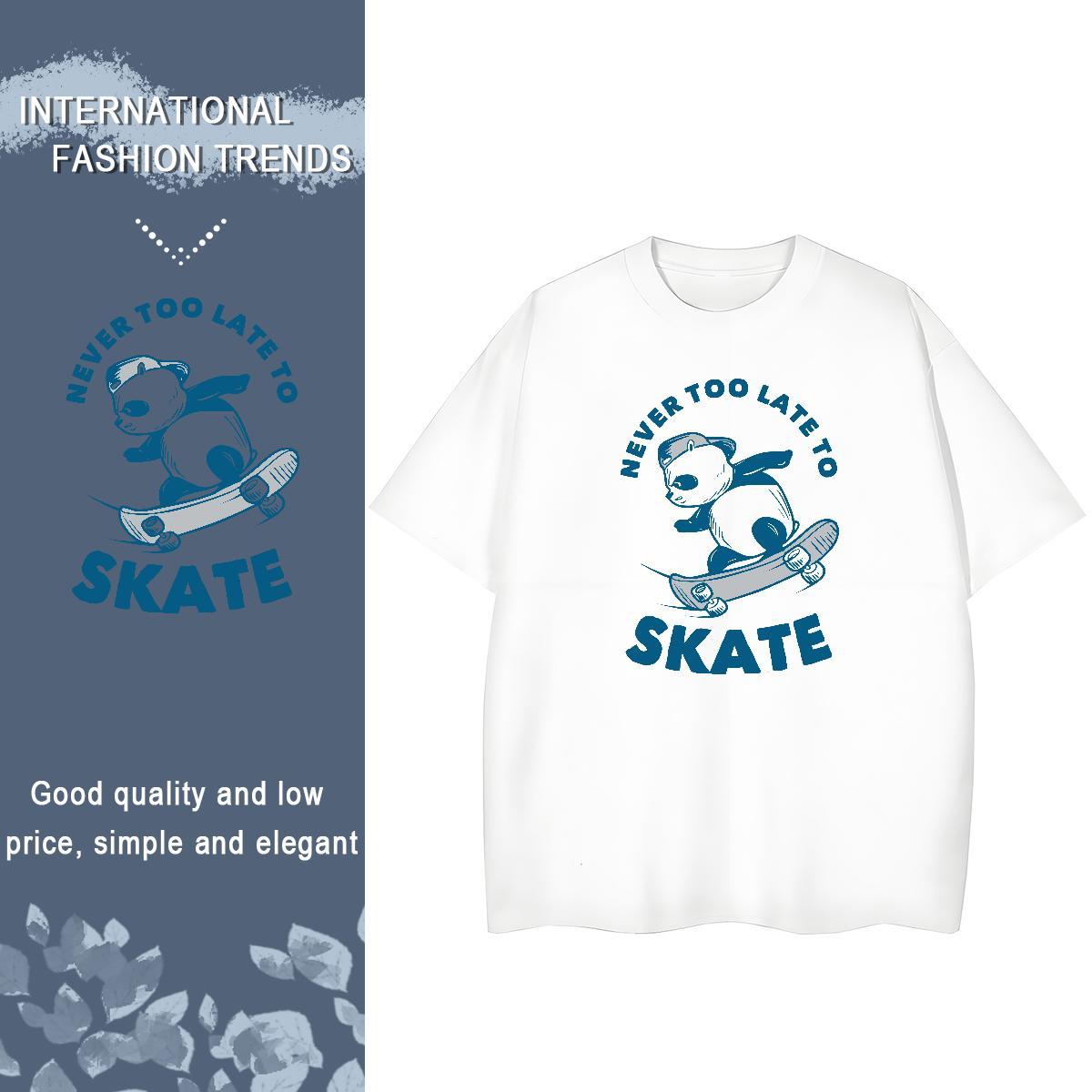 Brand Women Tees 230g Cotton letter Casual Daily Wear T-Shirts Crew Neck Breathable Cartoon Anime Tees Shirts