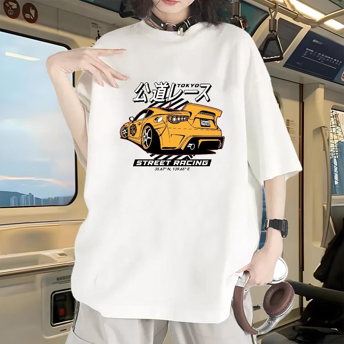 Popular Woman Tshirt 230g Cotton letter Hip Hop Street Women T Shirts Breathable Short Sleeve Plus Size Cartoon Clothings